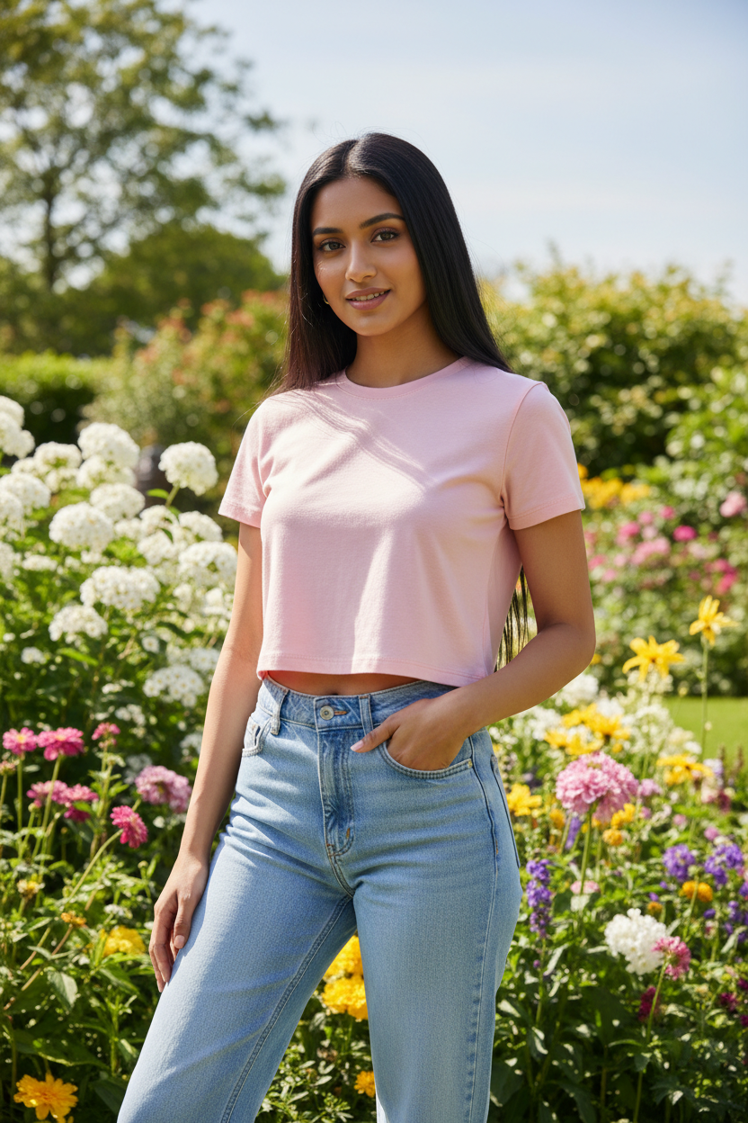 Baby Pink Crop Top - Outdoor