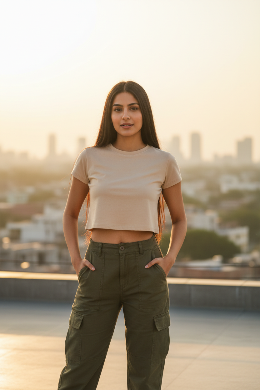 Beige Crop Top - Outdoor
