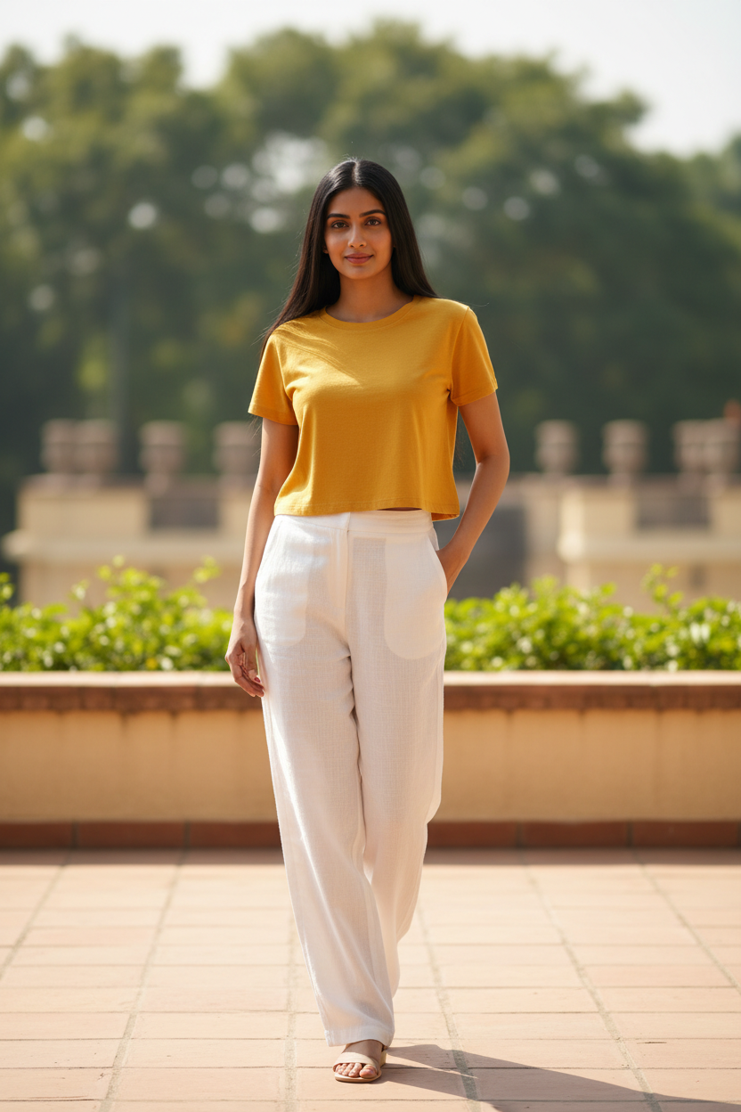 Golden Yellow Crop Top - Outdoor