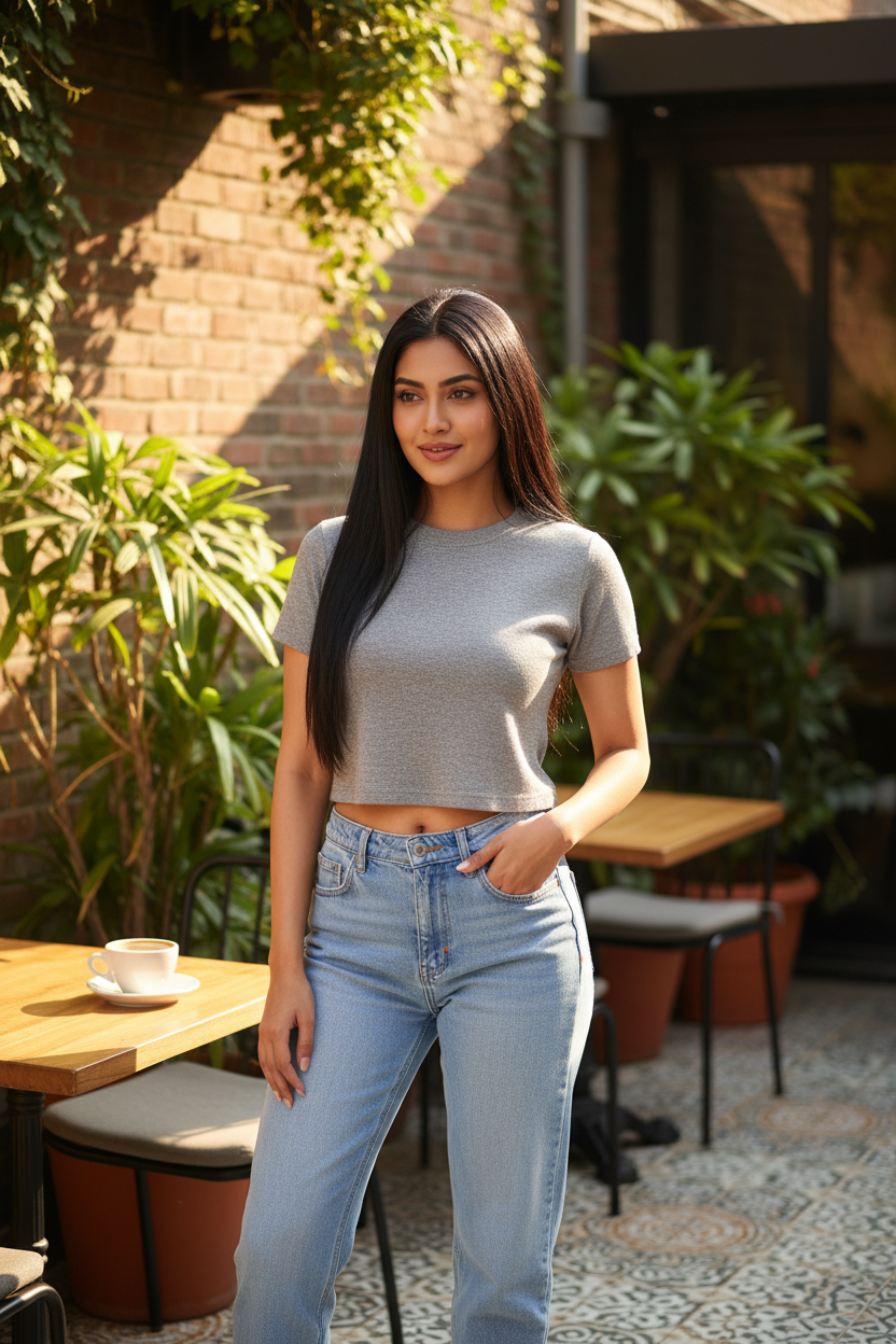 Grey Crop Top - Outdoor