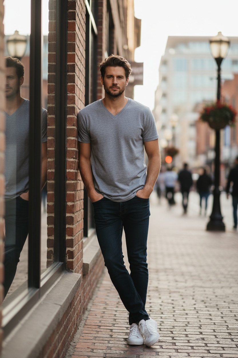 Grey Melange – Male Model