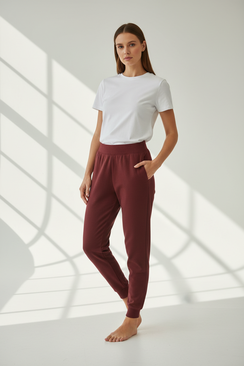 Maroon Joggers Model Shoot