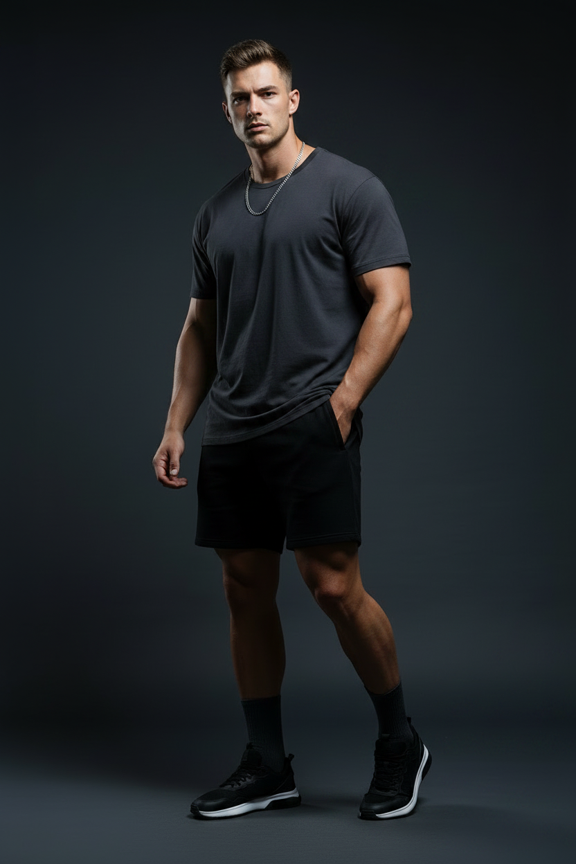 Men's Terry Shorts – Black Outfit