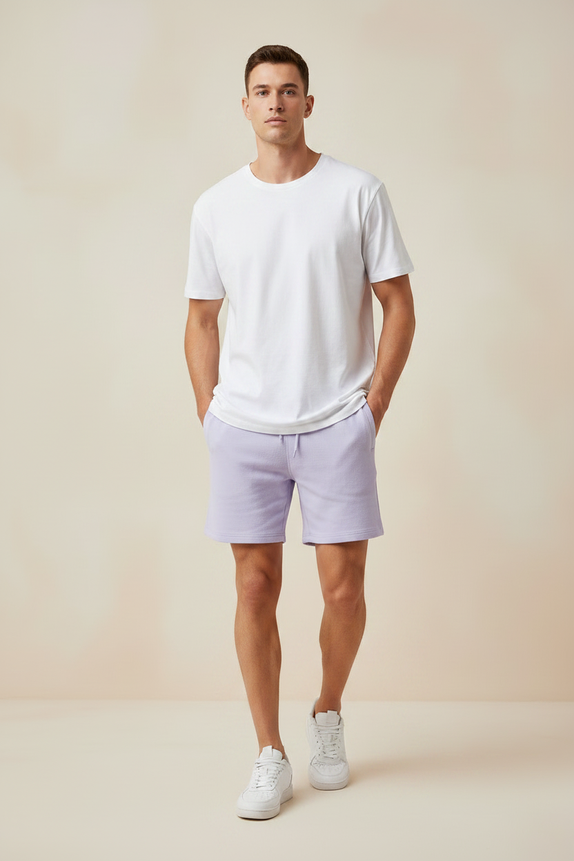Men's Terry Shorts – Lavender Outfit