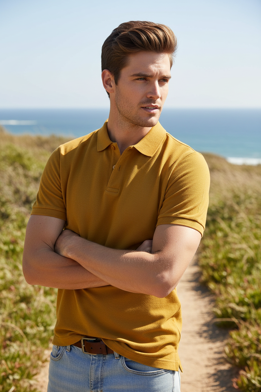Mustard Yellow Polo Model Shoot