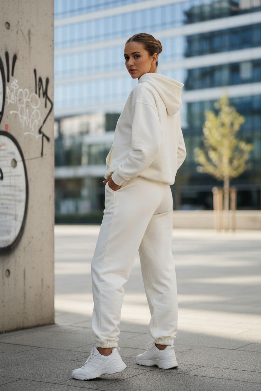 Off White Sweatpants – Female Back Angle