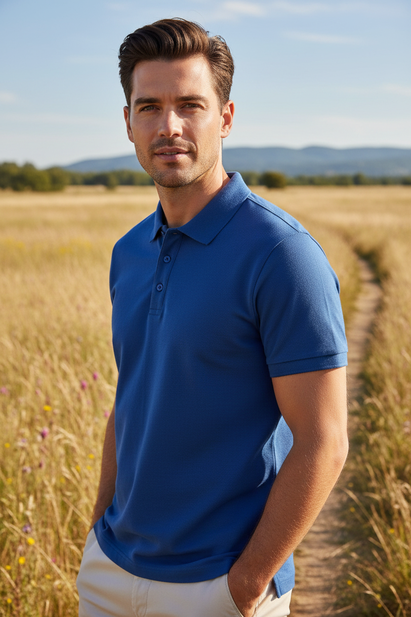 Royal Blue Polo Model Shoot