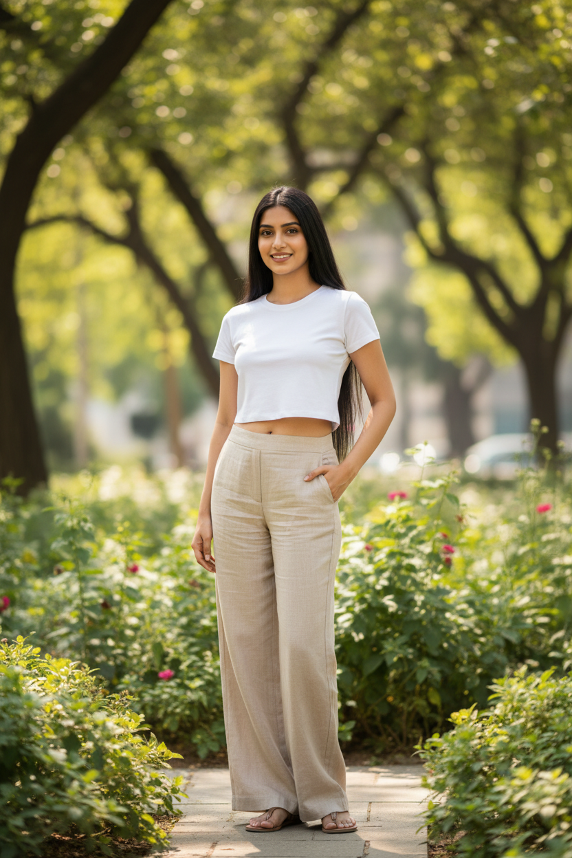 White Crop Top - Outdoor